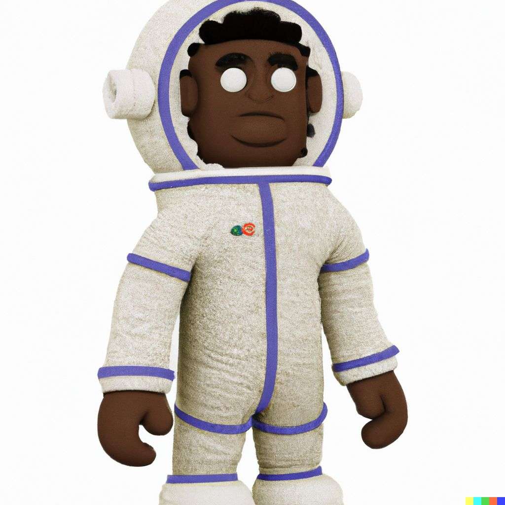 an astronaut, claymation cartoon